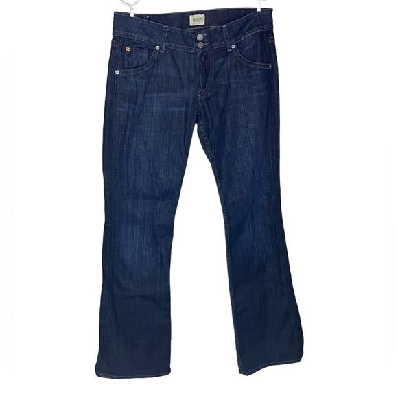 Hudson Wm’s Sz 30 Sava Blue Wash Signature Bootcut Logo Flap Pockets Denim Jeans - Picture 1 of 6
